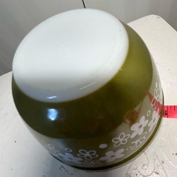 PYREX 401 (1.5 pint) green white Spring Blossom Crazy Daisy - Picture 6 of 15